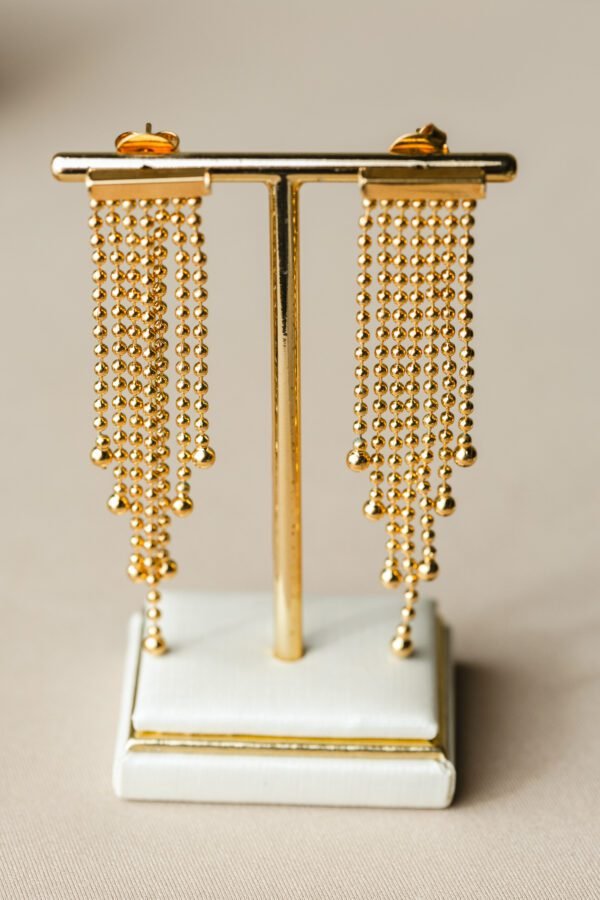 Brinco Cascata de Bolinhas Banhado Em Ouro 18K