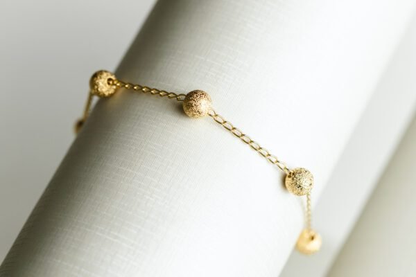 Pulseira De Bolinhas Banhado Em Ouro 18K