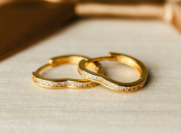 Brinco Argola Coração Banhado Em Ouro 18K