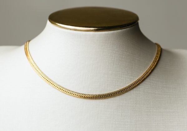 Gargantilha Malha Snake Banhado Em Ouro 18K